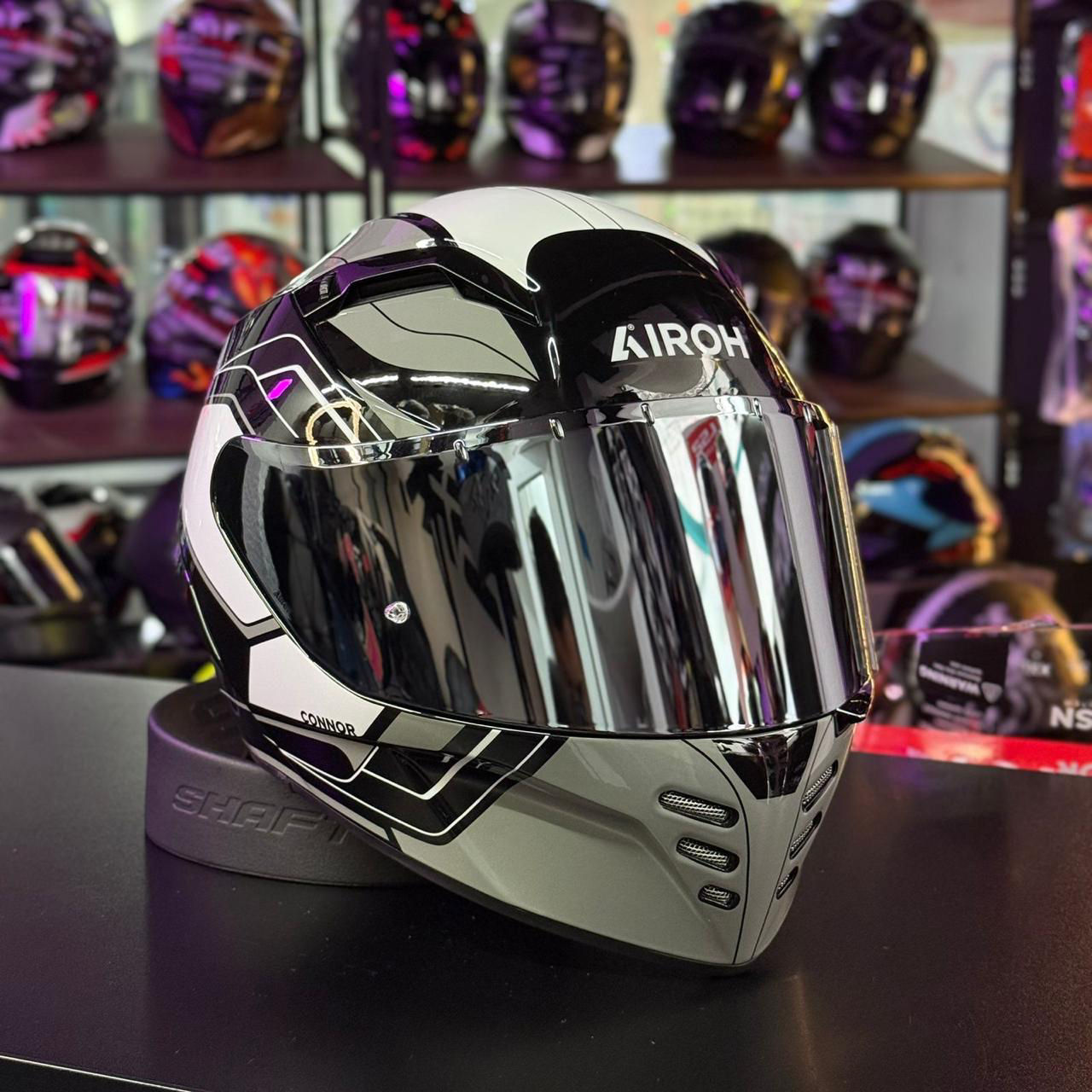 Casco Integral Airoh Connor Gr Gloss Visor Espejo