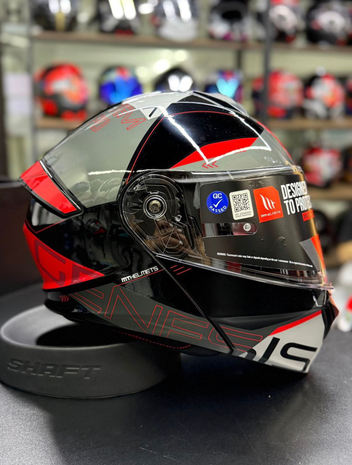 Casco Abatible MT Genesis Red Visor Transparente 