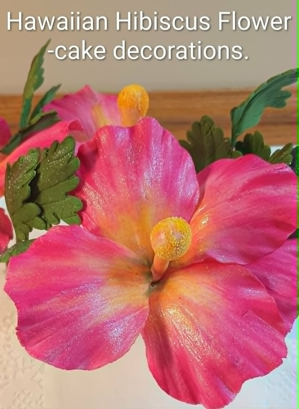Gum Paste Hawaiian Hibiscus Flower Cake Decorations