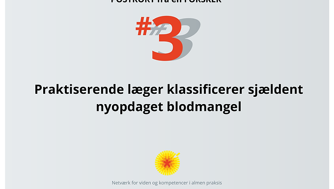 Blodmangel kan være en markør for underliggende alvorlig sygdom, fx kræft. Klassifikation af blodmangel er vigtigt for at fremme målrettet diagnostik og tidlig diagnose. Praktiserende læger er ofte de første til at opdage patienter med blodmangel, og de har derfor en central rolle i den diagnostiske proces.
