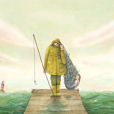 visserman illustratie Donna Kroese