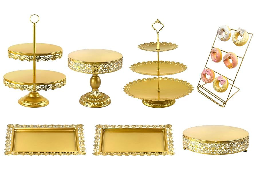 Gold Cake Stand Set-7 Pcs