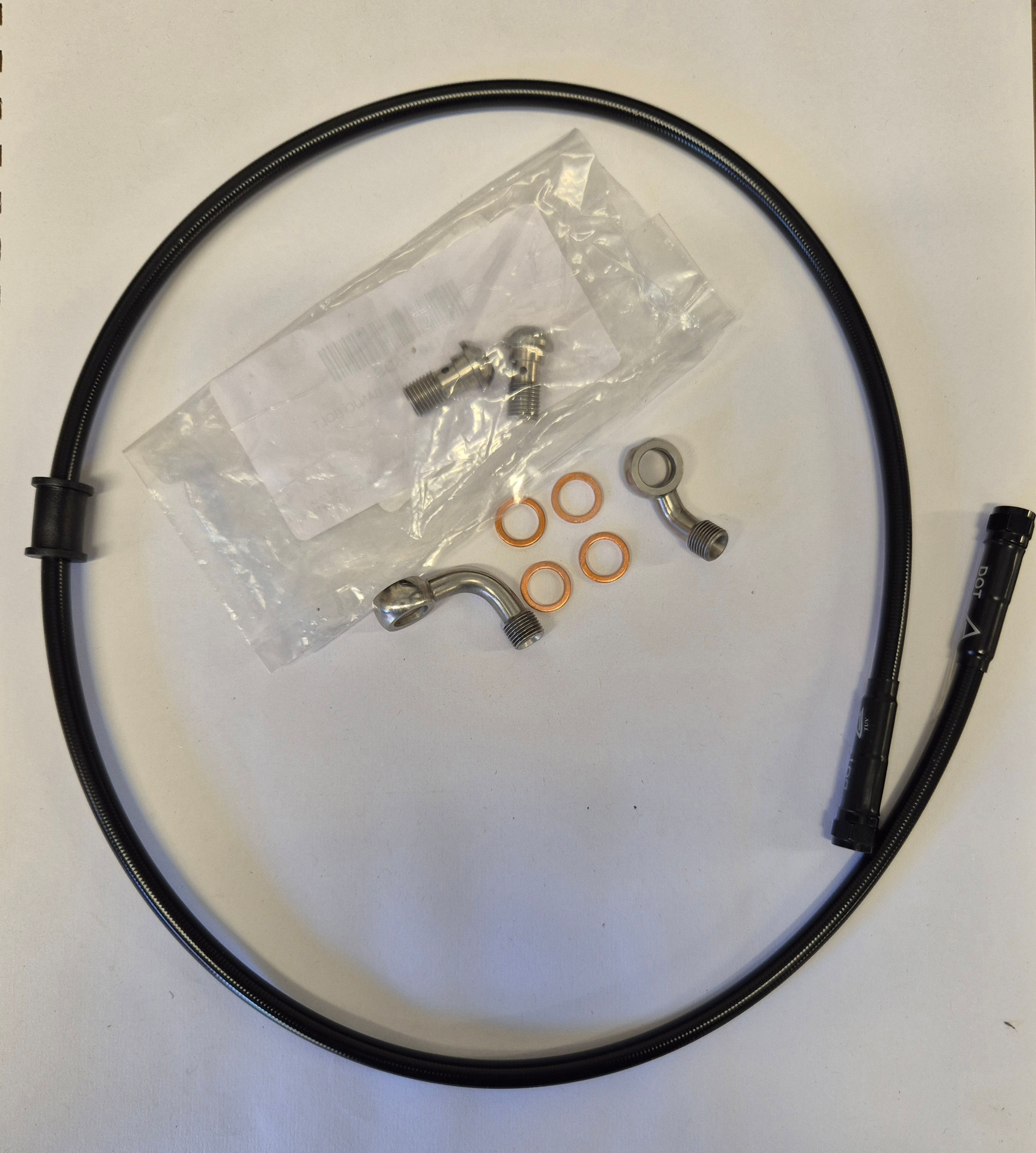 Triumph T140 TR7RV Braided Front Brake Hose Kit