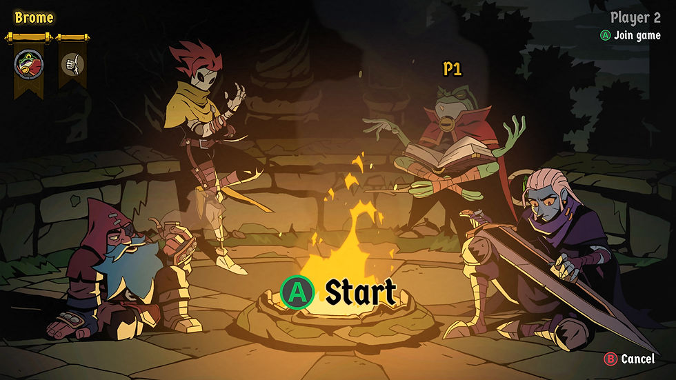 A screenshot of the Absolum character picking screen
