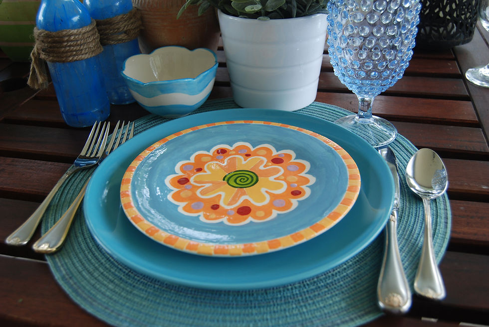 Thumbnail: CARNIVAL BLUE DESIGN SALAD PLATE