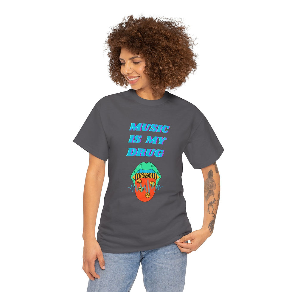Thumbnail: Music is My Drug-Unisex Heavy Cotton Tee