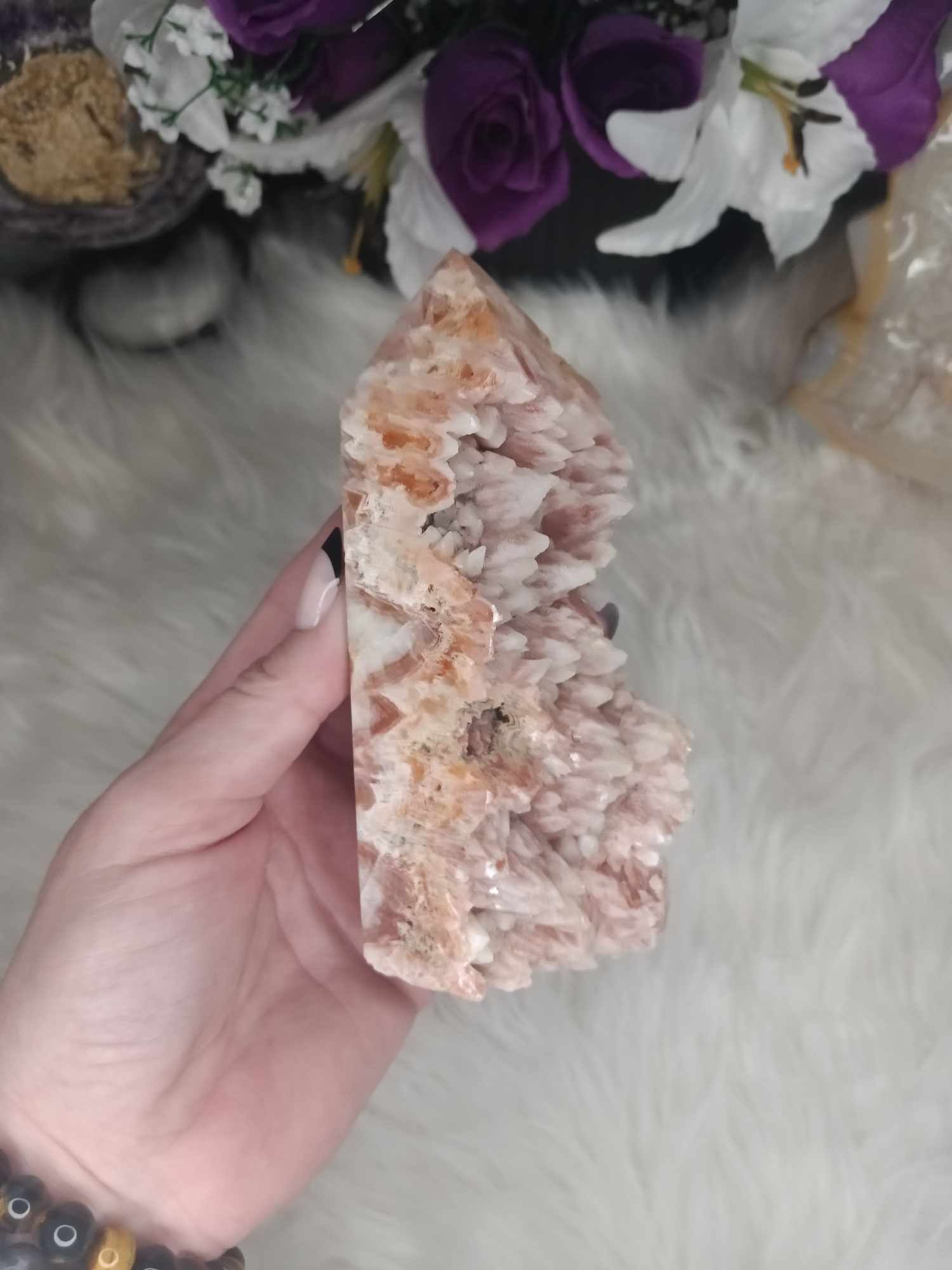 Pink Dog Tooth Calcite Tower