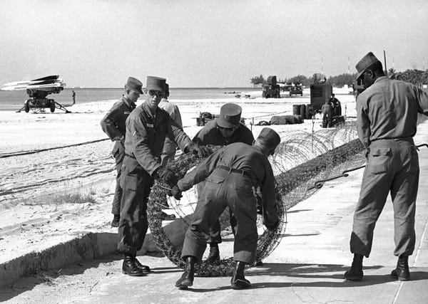 Soldier at Smathers Beach, Key West, 1962