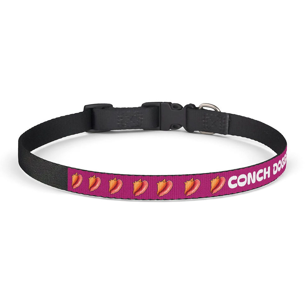 Miniatura: Clip-on Pet Collar — “Conch Doggie” (Black)