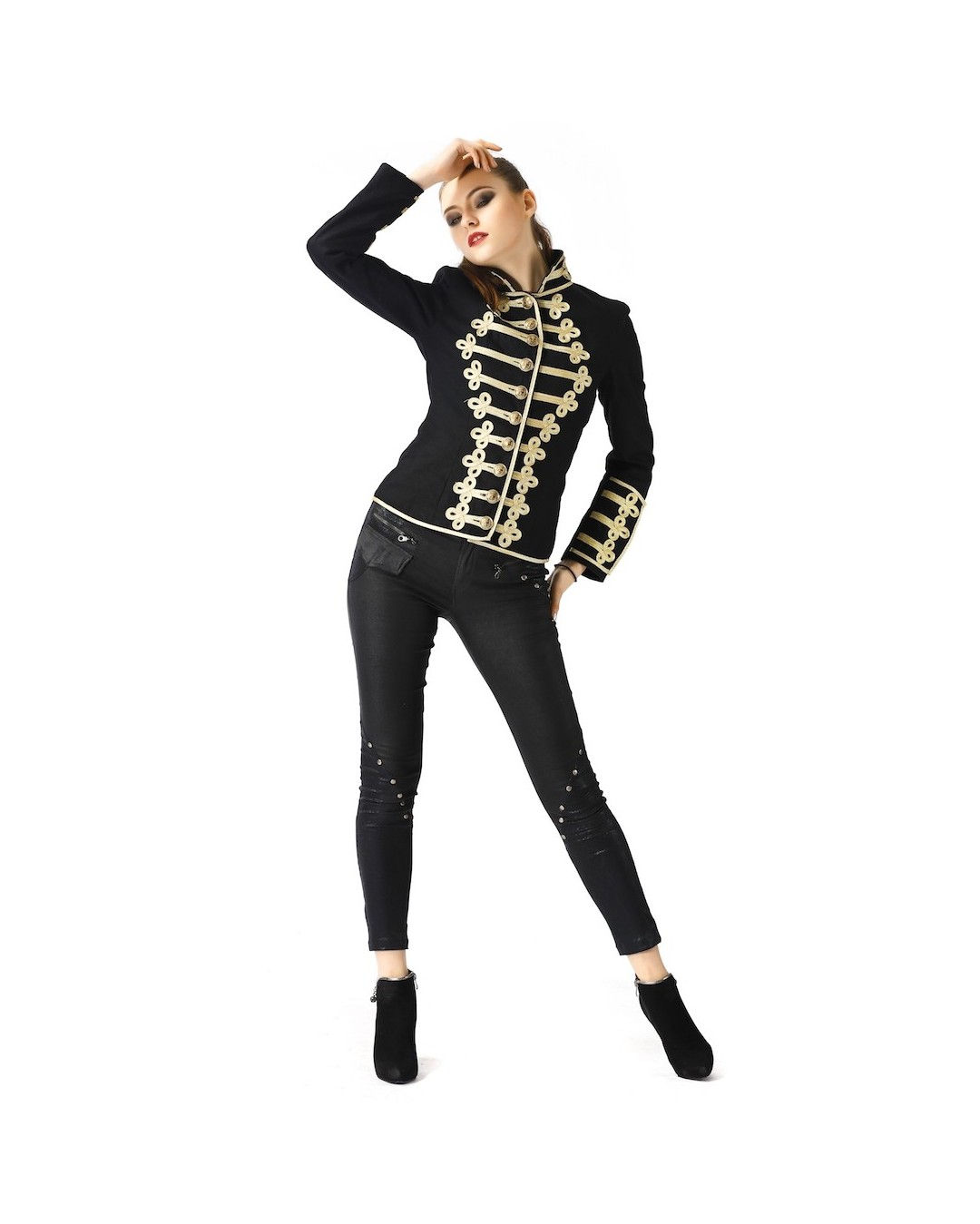 Napoleonic Hussar Military style Steampunk Jacket For Women