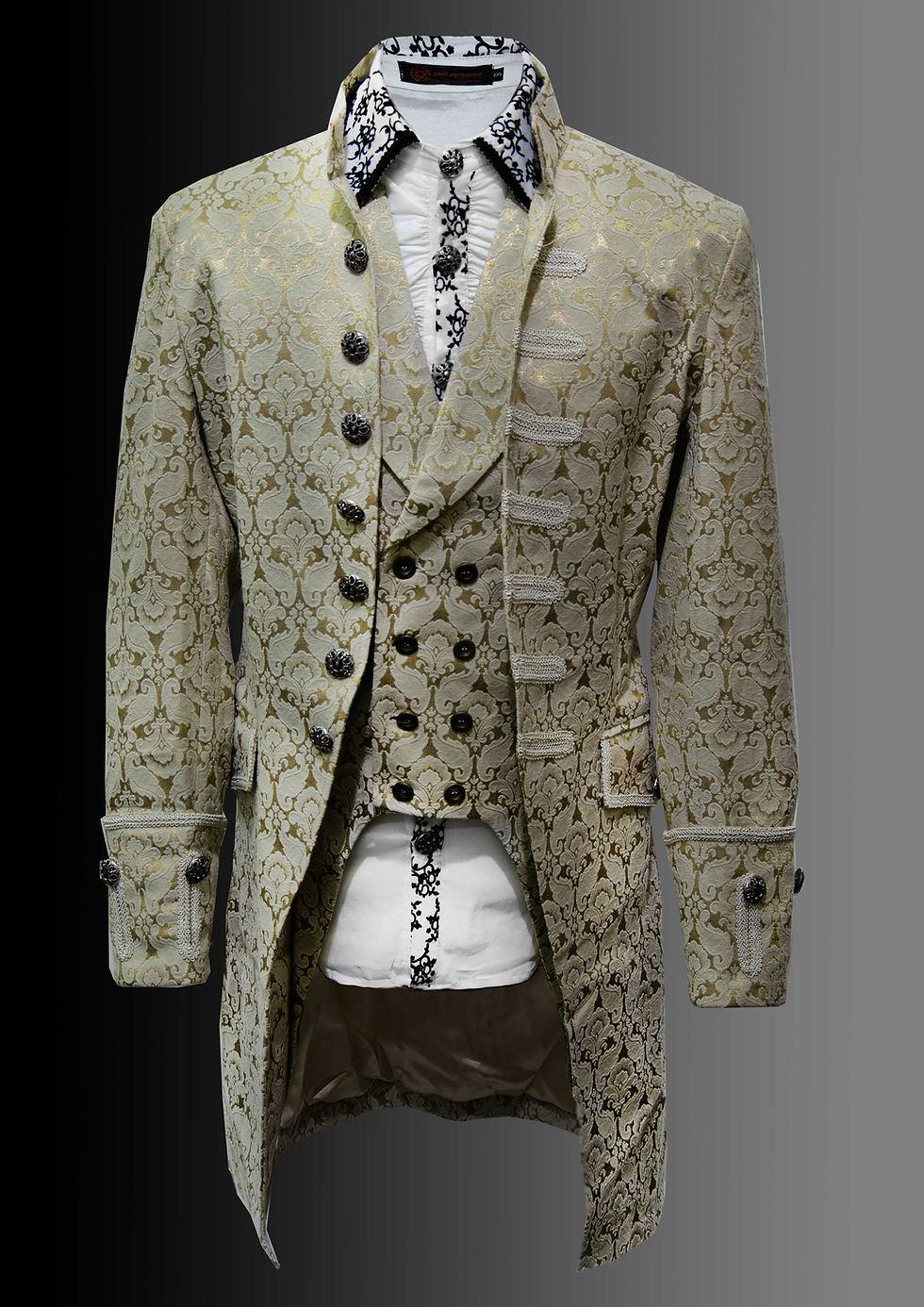 Thumbnail: Gothic Steampunk Brocade Frock Coat