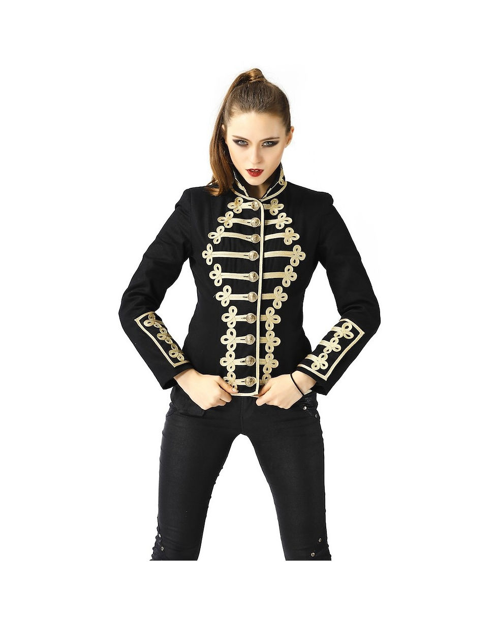 Thumbnail: Napoleonic Hussar Military style Steampunk Jacket For Women