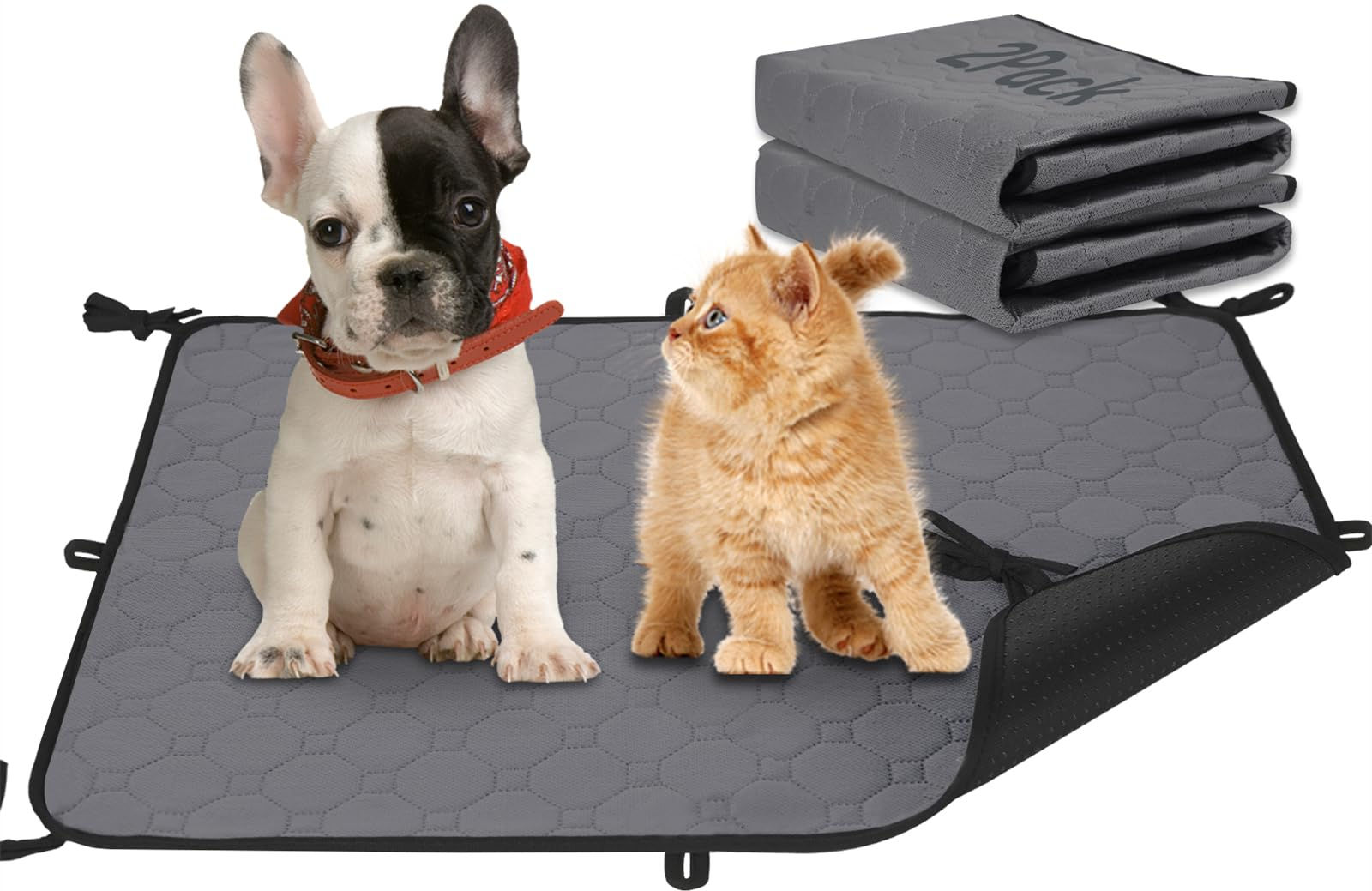 2-Pack Washable Dog Pee Pads – 23.6×18.5in