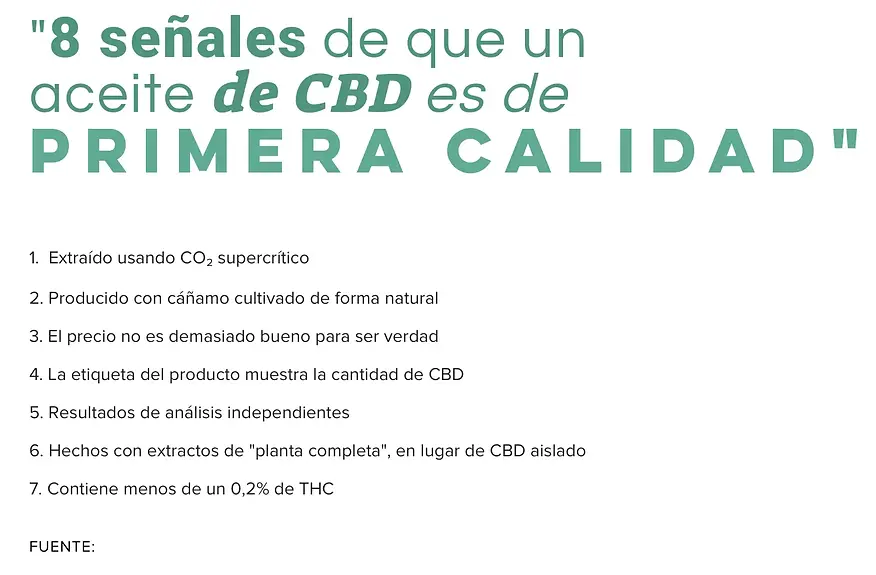Señal de que el cbd es de buena calidad uruguay no artesanal