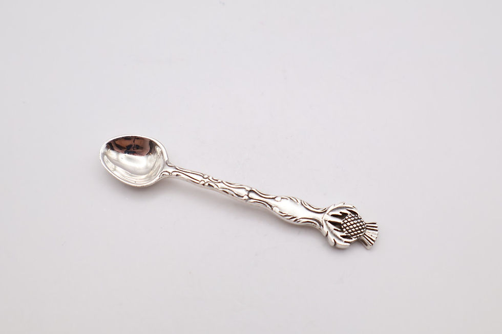 Thumbnail: Vintage Sterling Silver Salt Spoon Stamped Sterling