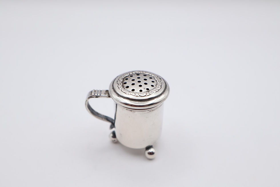 Thumbnail: Antique Silver Miniature Kitchen Pepper Stamped 830