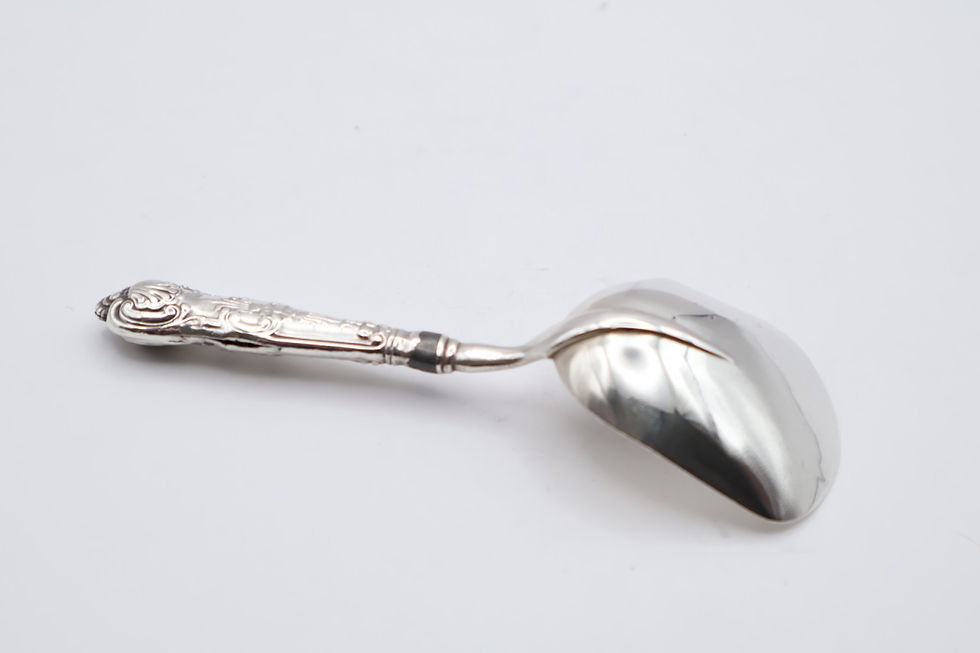 Thumbnail: Antique Victorian Sterling Silver Caddy Spoon Hallmarked Birmingham 1827