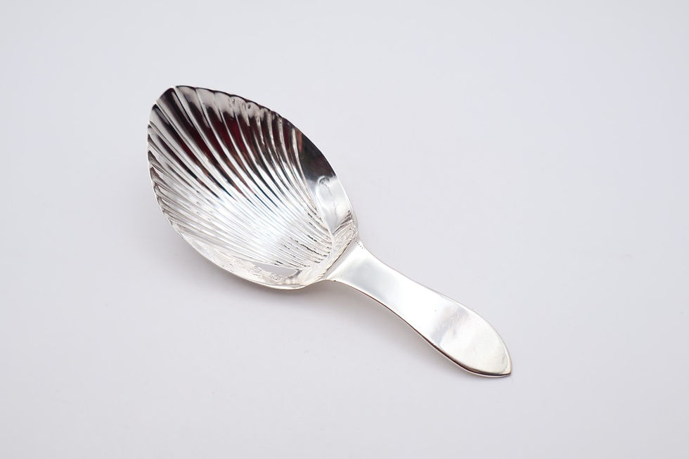 Thumbnail: Charming Antique Georgian Sterling Silver Caddy Spoon Hallmarked Sheffield 1793
