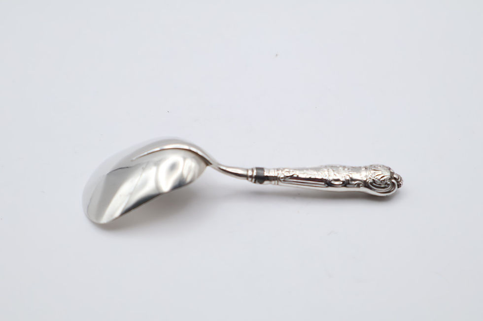 Thumbnail: Antique Victorian Sterling Silver Caddy Spoon Hallmarked Birmingham 1827