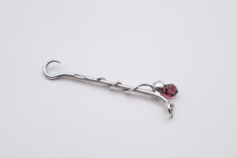 Thumbnail: Delightful Antique Silver Miniature Chatelain Button Hook Birmingham 1903