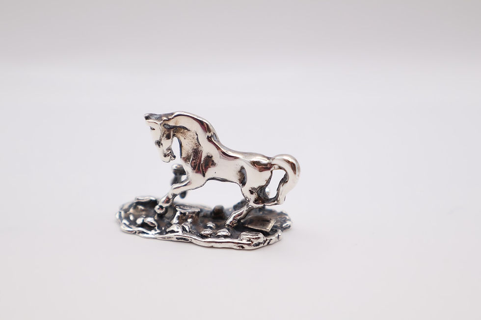 Thumbnail: Vintage Sterling Silver Horse Figurine Stamped 925