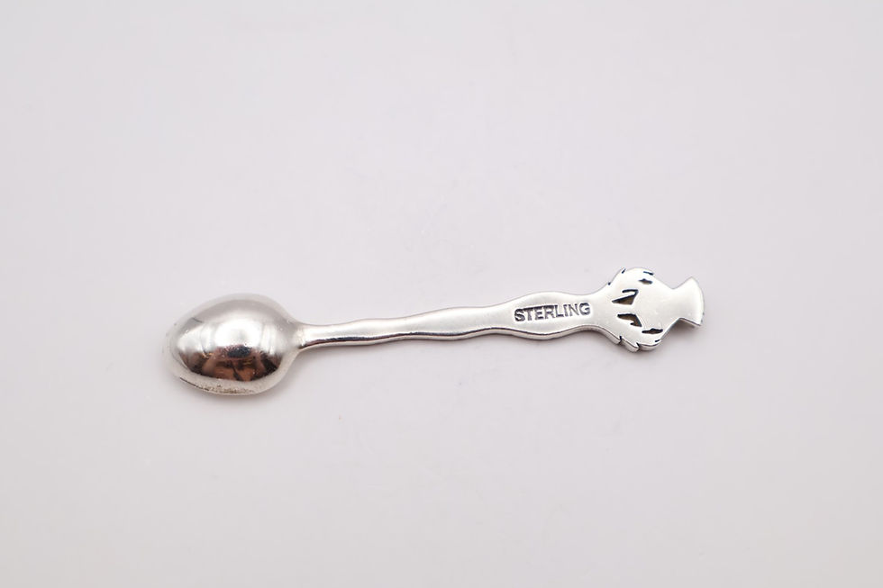 Thumbnail: Vintage Sterling Silver Salt Spoon Stamped Sterling