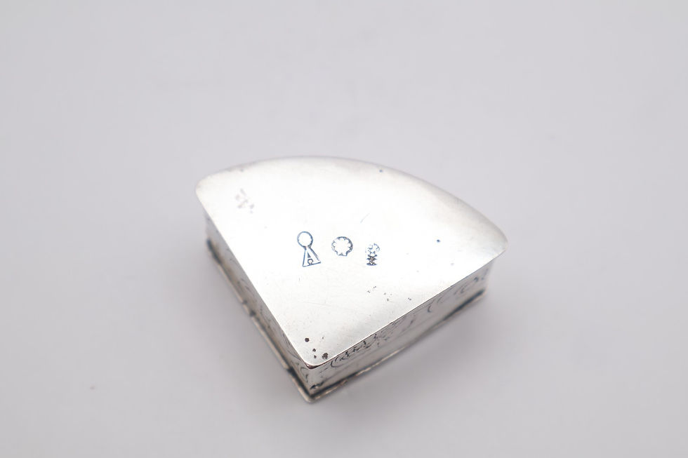 Thumbnail: Charming Antique Continental Silver Miniature Trinket Box Hallmarked
