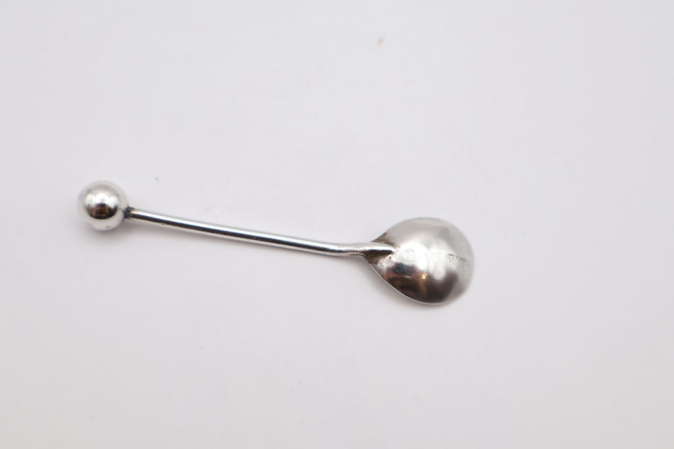 Thumbnail: Antique Sterling Silver Mustard Spoon Hallmarked Birmingham 1904