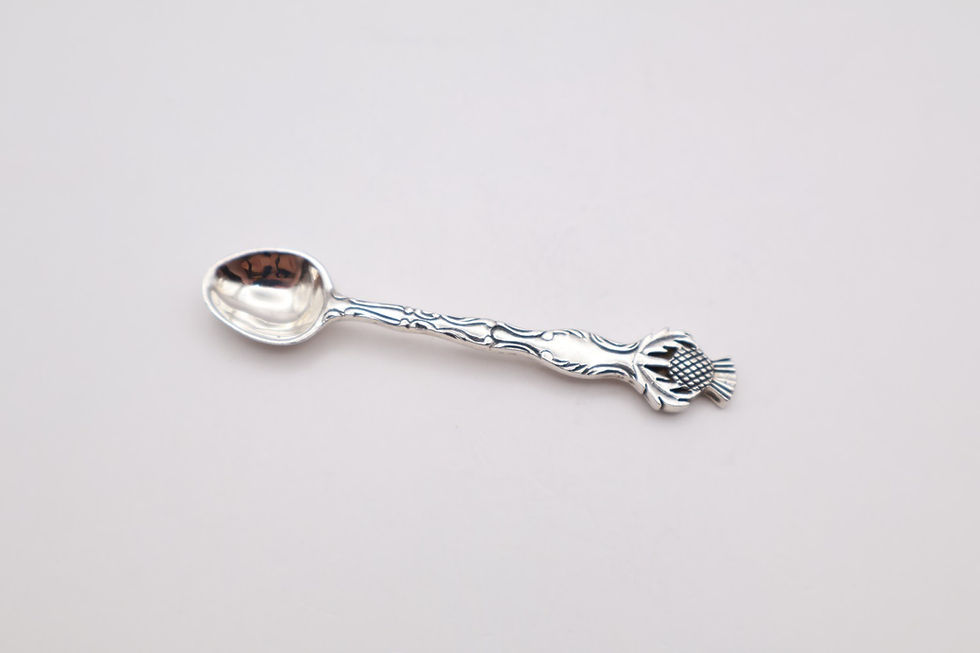 Thumbnail: Vintage Sterling Silver Salt Spoon Stamped Sterling