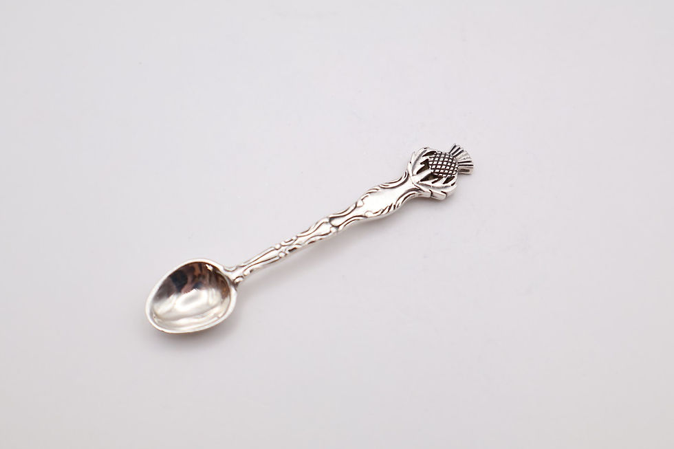 Thumbnail: Vintage Sterling Silver Salt Spoon Stamped Sterling