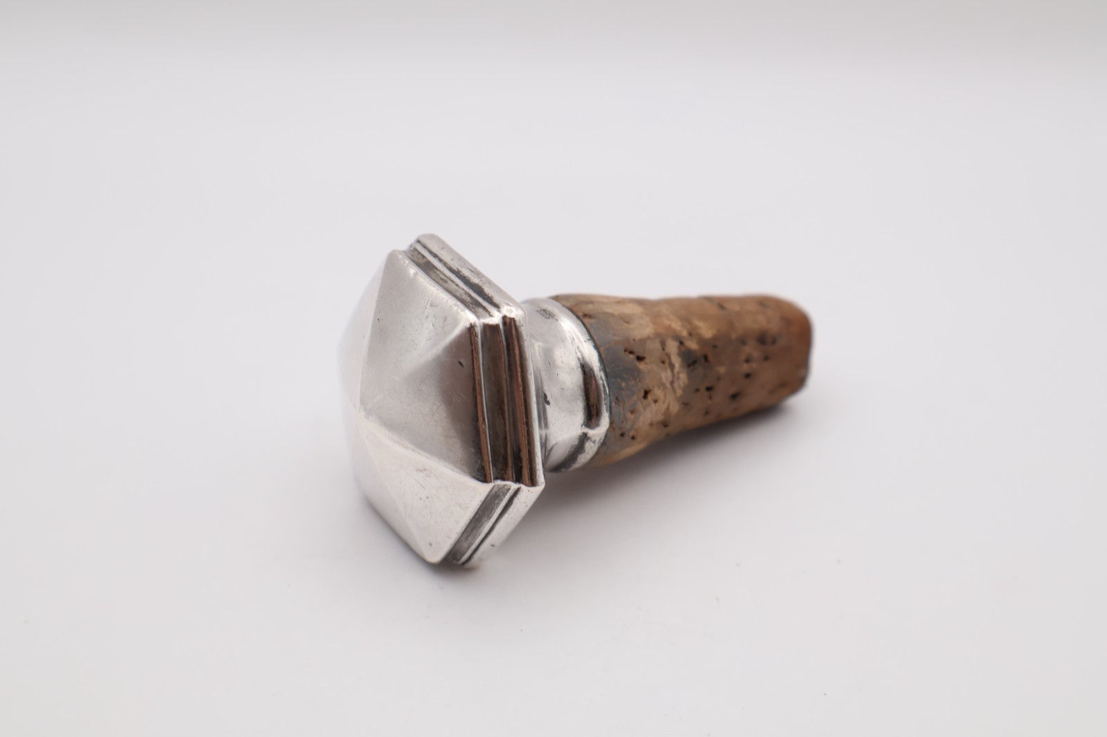 Antique Silver Mounted Cork Stopper Stamped 830 Circa 1900