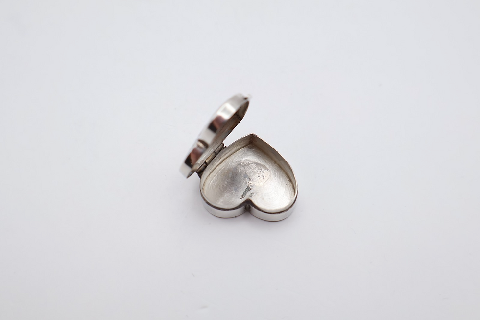 Thumbnail: Vintage Sterling Silver Heart Pill Pot Hallmarked Import London 1989