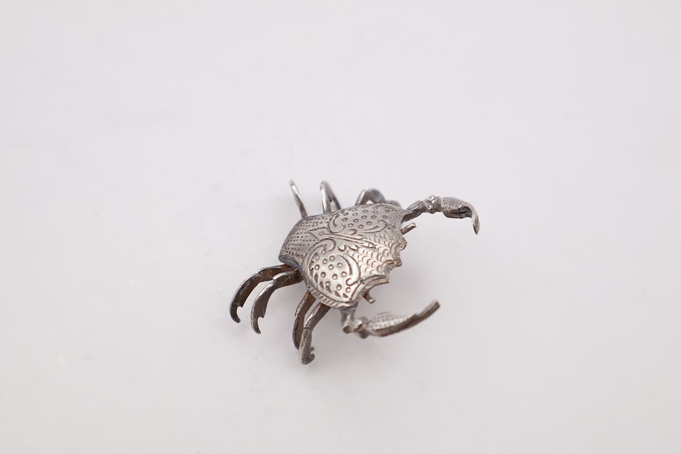 Thumbnail: Charming Vintage Silver Miniature Crab Figurine