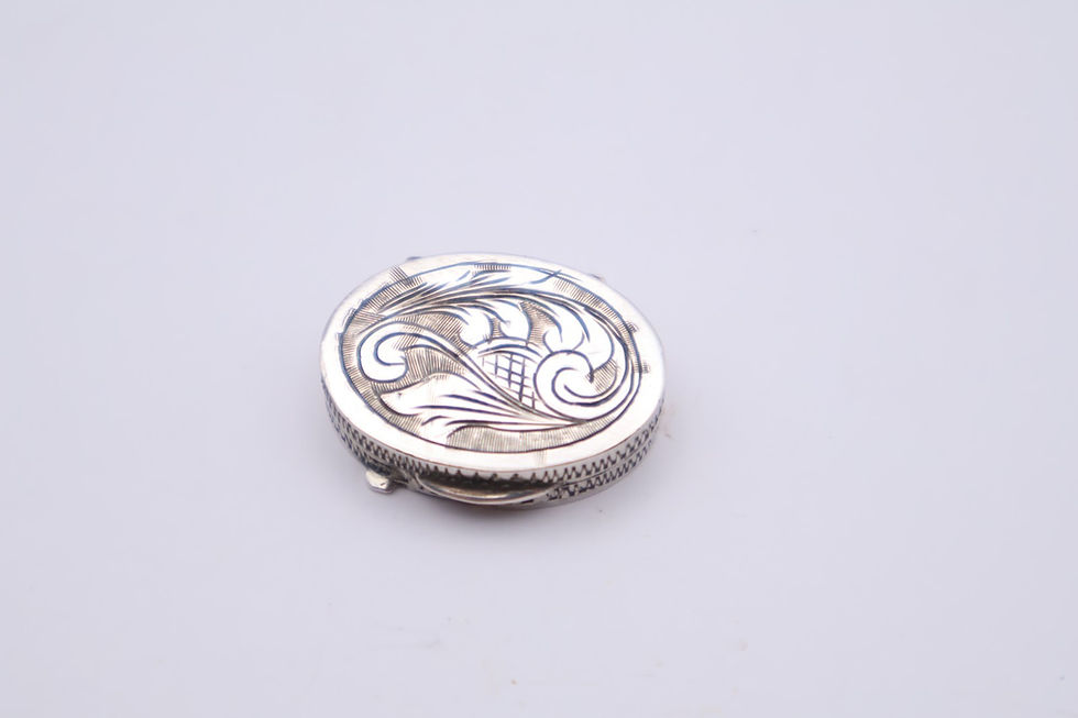 Thumbnail: Delightful Vintage Silver Miniature Pill Pot Stamped 800
