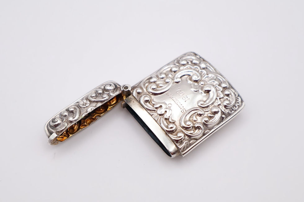 Thumbnail: Antique Sterling Silver Vesta Case Hallmarked Birmingham 1908