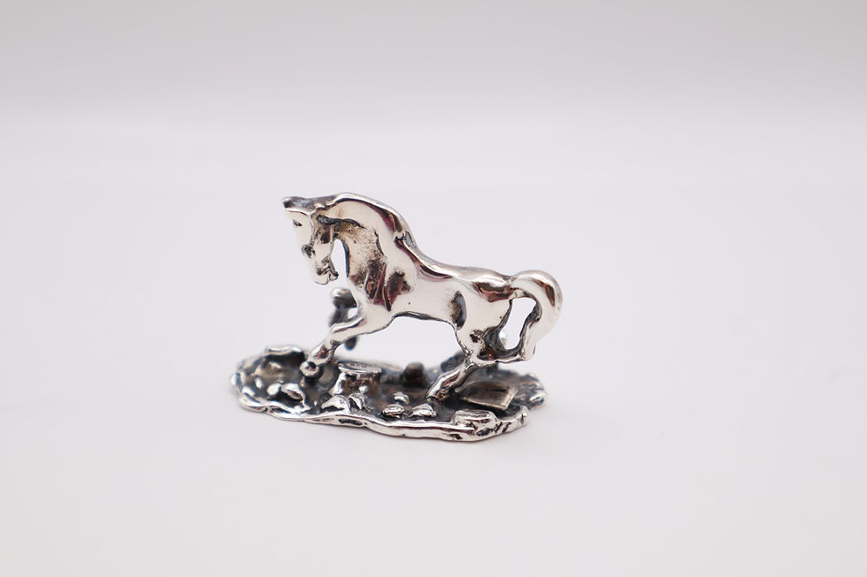 Thumbnail: Vintage Sterling Silver Horse Figurine Stamped 925