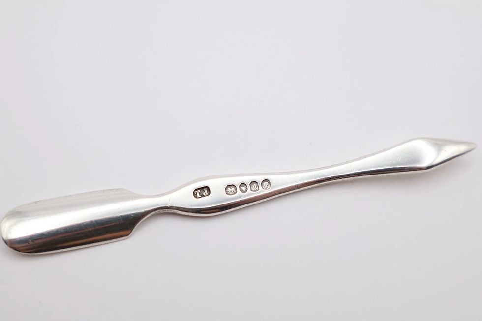 Thumbnail: Antique Victorian Solid Silver Cuticle Pusher Manicure Tool London 1862
