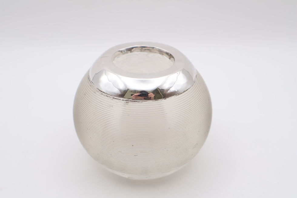Thumbnail: Nice Antique Silver Mounted Glass Match Striker Hallmarked Birmingham 1920