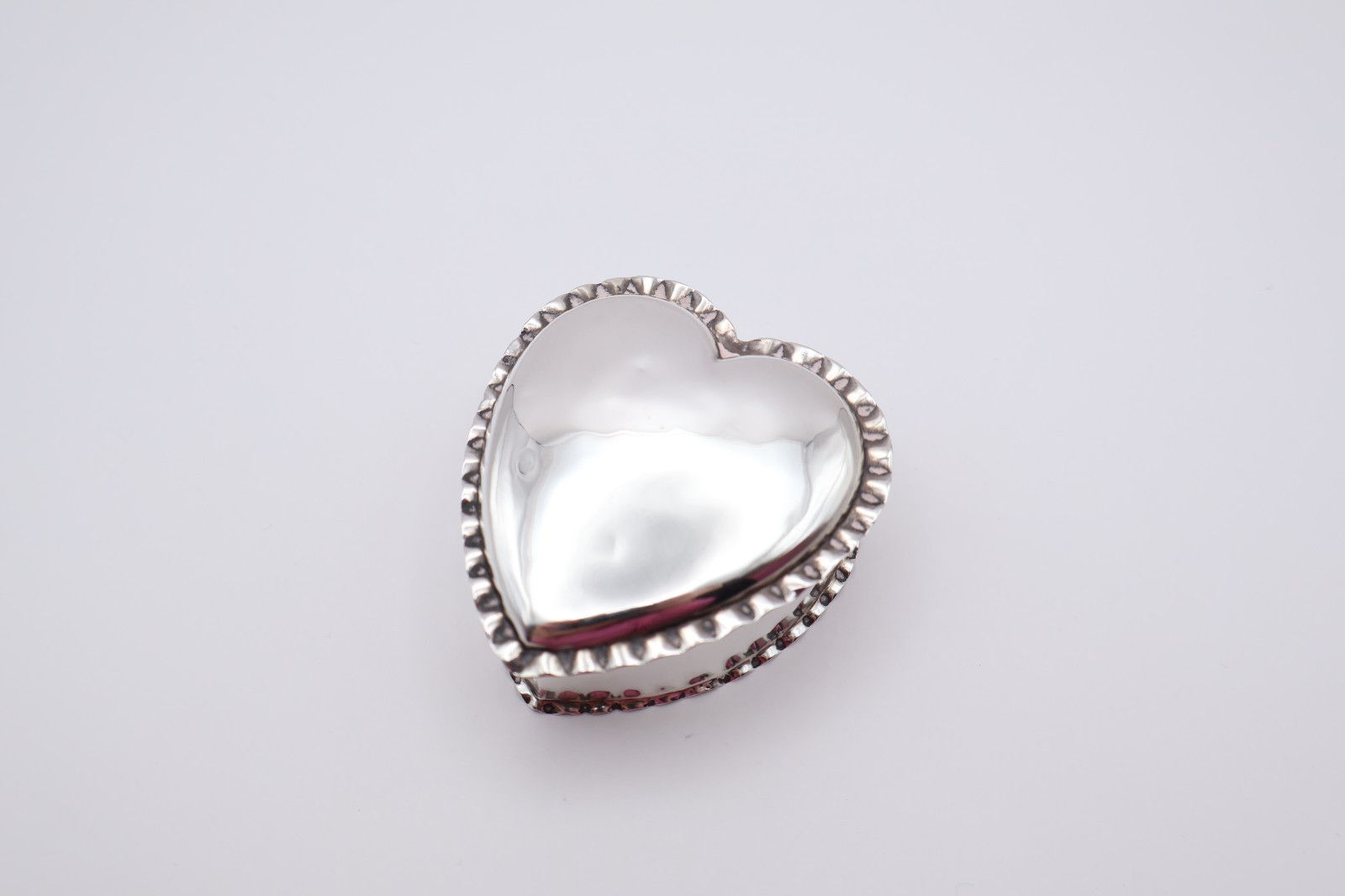 Antique Sterling Silver Heart Jewellery Trinket Box Hallmarked Birmingham 1905