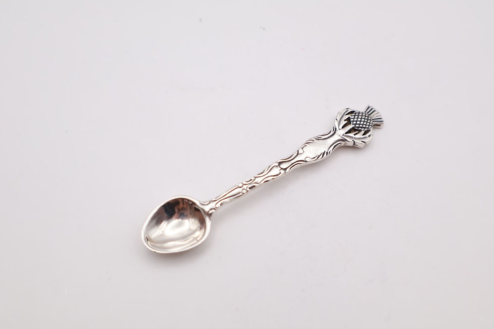 Thumbnail: Vintage Sterling Silver Salt Spoon Stamped Sterling