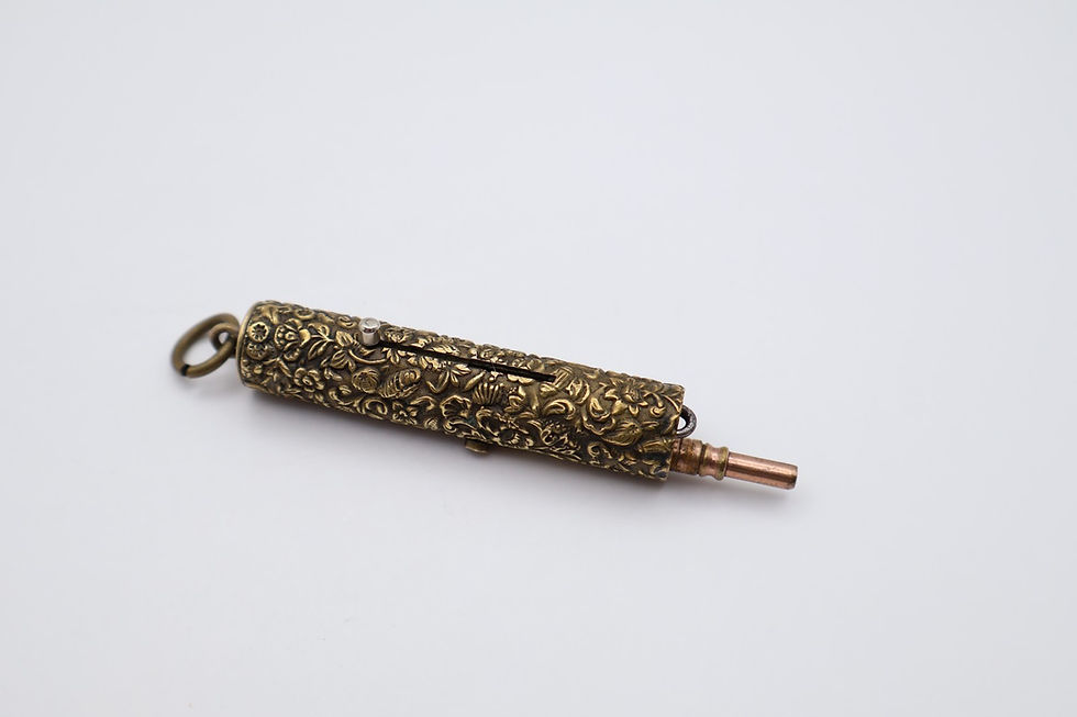Thumbnail: Antique Gilt Metal Etui Case with Multiple Tools
