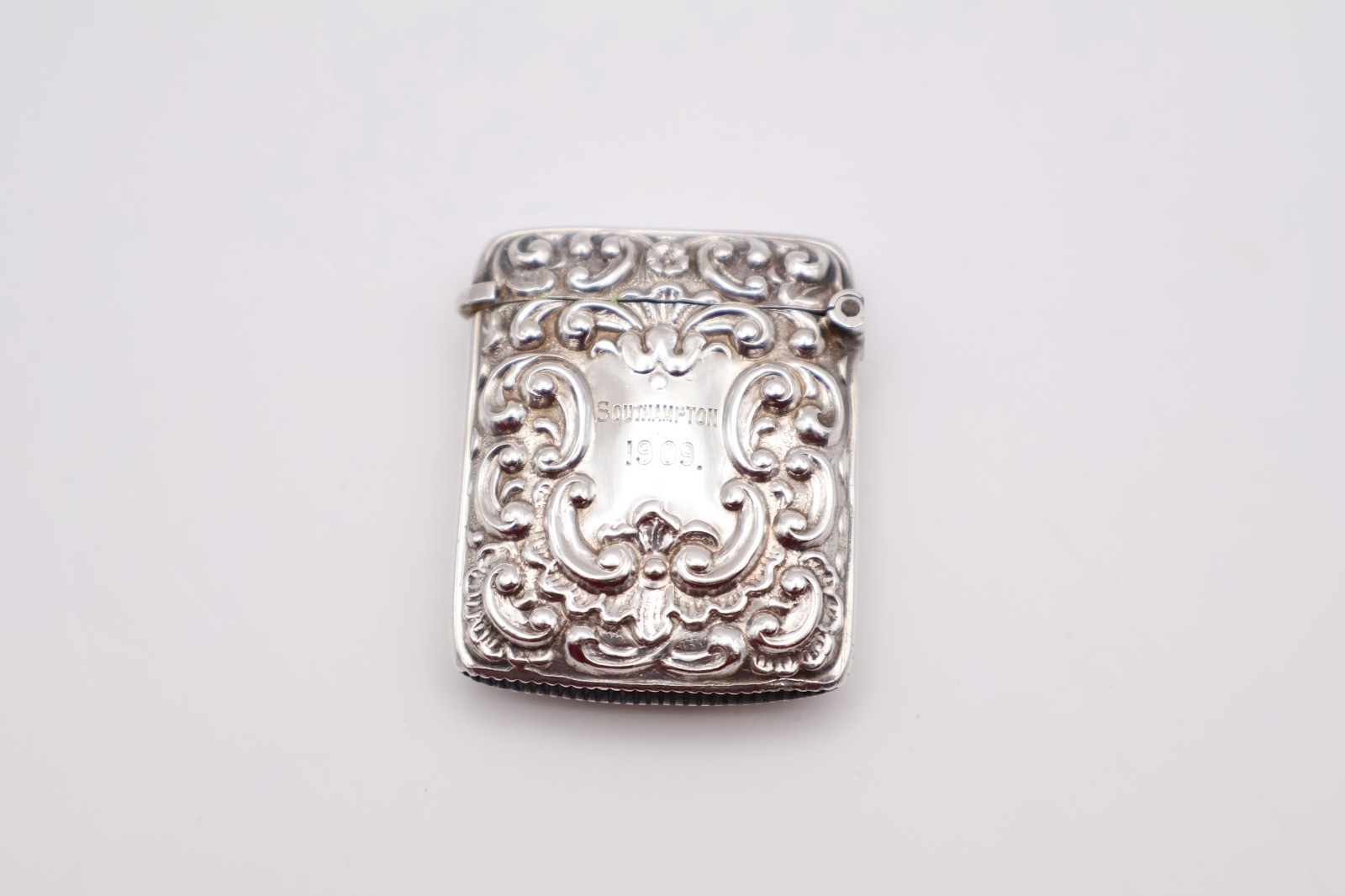 Antique Sterling Silver Vesta Case Hallmarked Birmingham 1908