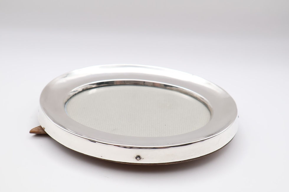 Thumbnail: Lovely Antique Silver Oval Photograph Frame Hallmarked Birmingham 1908