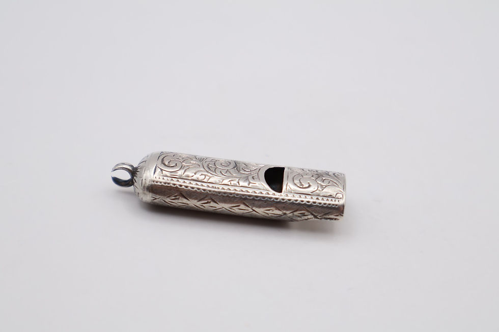Thumbnail: Antique Sterling Silver Whistle Hallmarked Birmingham 1903