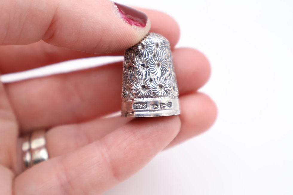 Thumbnail: Antique Victorian Sterling Silver Thimble Hallmarked Chester 1887