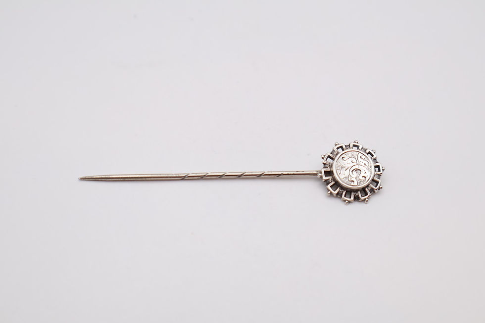 Thumbnail: Antique Victorian Sterling Silver Mounted Stick Pin