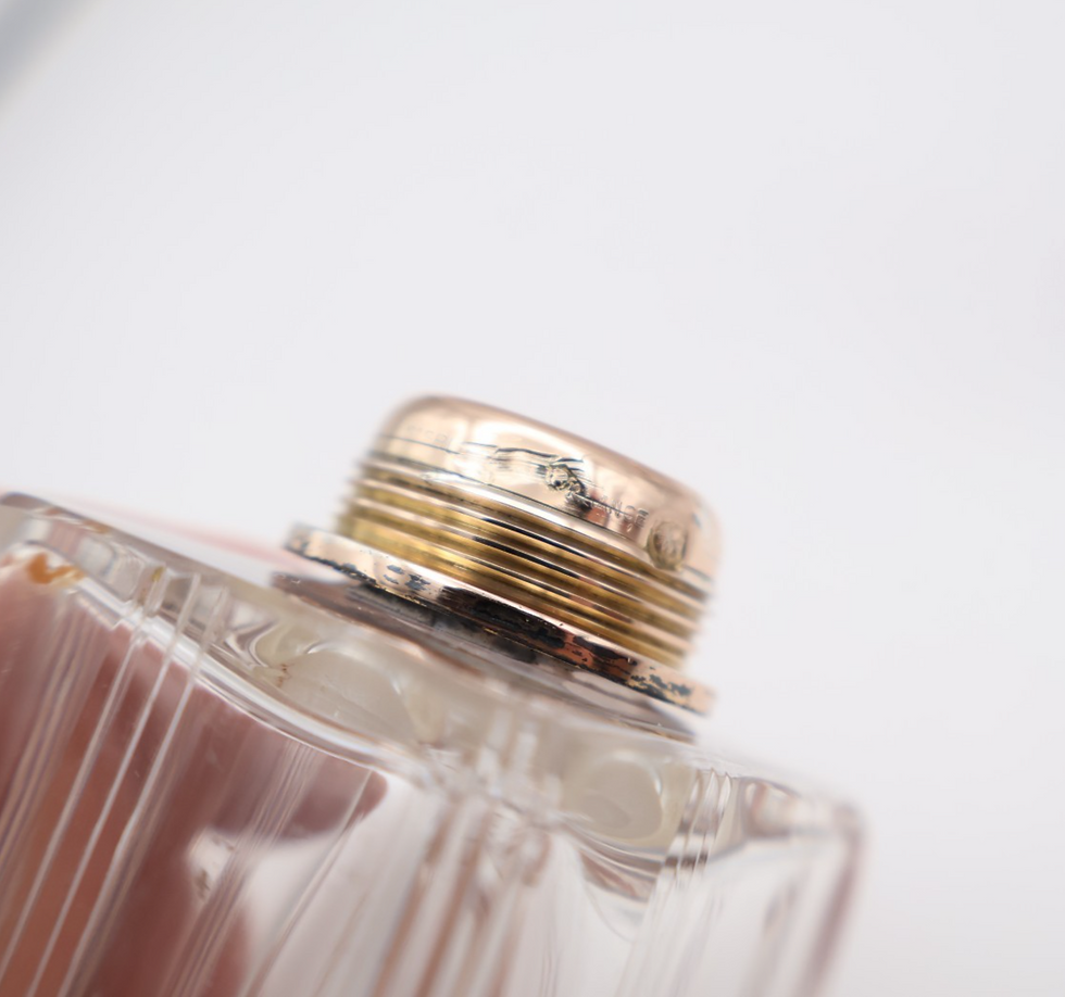 Thumbnail: Lovely Antique Silver Guilloche Enamel Continental Pair of Cologne Bottles