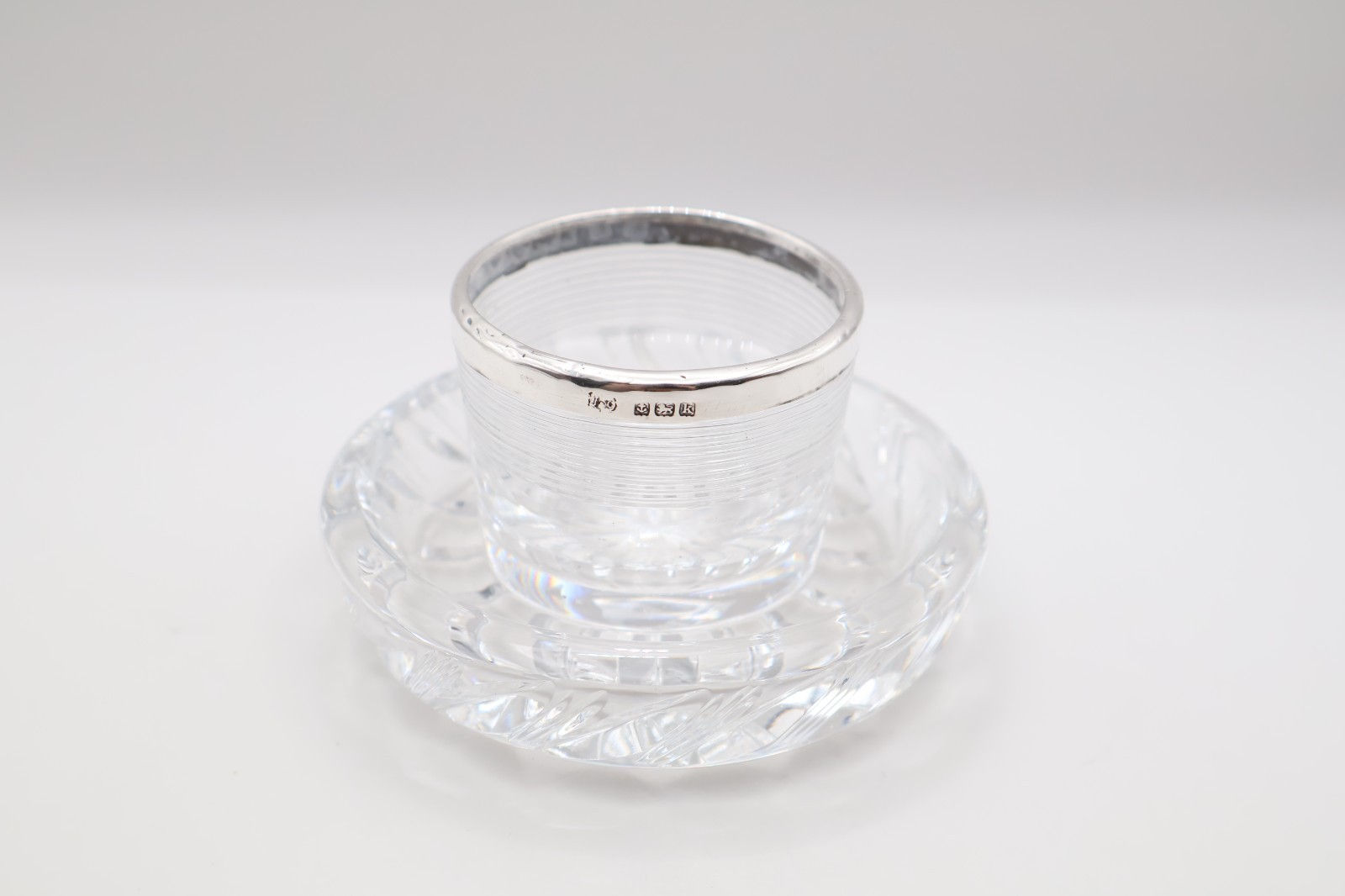 Antique Silver Mounted Glass Match Striker Hallmarked Birmingham 1909