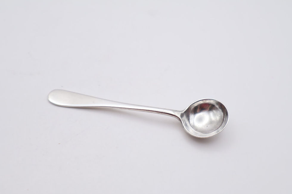 Thumbnail: Antique Victorian Sterling Silver Salt Spoon Hallmarked Sheffield 1884