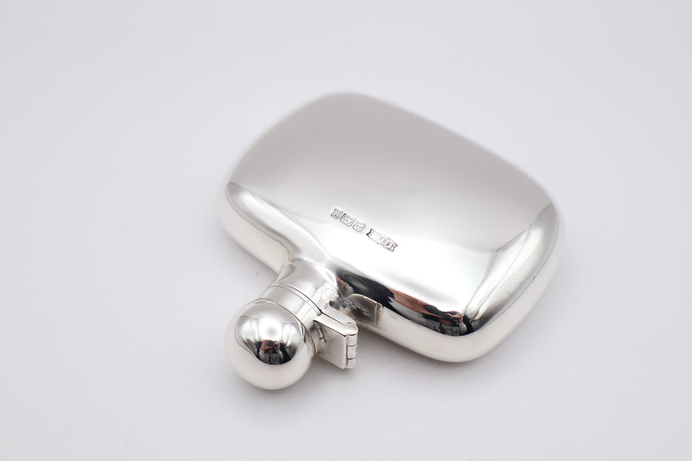 Thumbnail: Antique Solid Silver Hip Flask Hallmarked Sheffield 1905